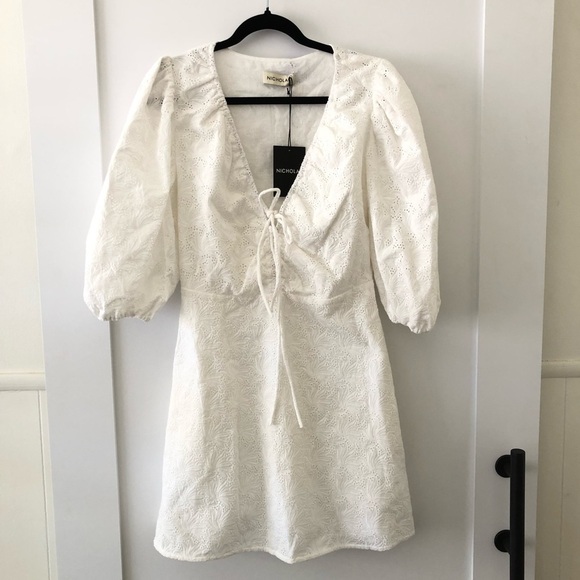 Nicholas White Danni Broderie Mini Dress 8 - Picture 2 of 12